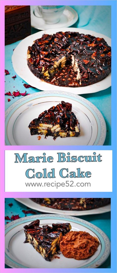 Marie biscuit chocolate cold cake recipe, no bake dessert. Cold Cake Recipes, Yummy Cookie Recipes, Eid Recipes, Marie Biscuit, Short Bread, Cold Cake, Recipe Step By Step, Bake Dessert, Sweet Treats Recipes