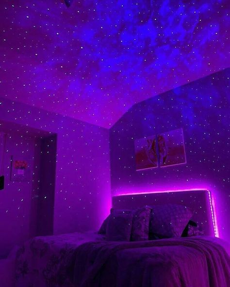 Of Acts Art on Twitter: "… " Galaxy Room, Neon Bedroom, Led Lighting Bedroom, Galaxy Lights, Neon Room, Indie Room, Redecorate Bedroom, Aesthetic Rooms, Dreamy Room