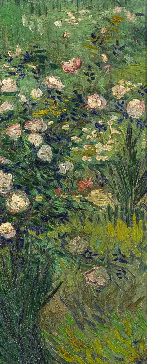 Roses(1889)detail 『ばら』#VincentVanGogh #Impressionism Fine Art Wallpaper Iphone, Impressionism Wallpaper, Wallpaper Van Gogh, Impressionism Aesthetic, Impressionism Flowers, Van Gogh Green, Van Gogh Wallpaper, Vincent Van Gogh Art, Vincent Van Gogh Paintings