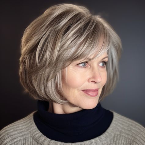 Choppy Layered Bob 1 Hairstyles For Older Women, Choppy Layers, Layered Hairstyles, Chin Length Hair, Layered Bob Hairstyles, Bob Hairstyles For Fine Hair, Haircuts For Medium Hair, Layered Bob, Short Hairstyle