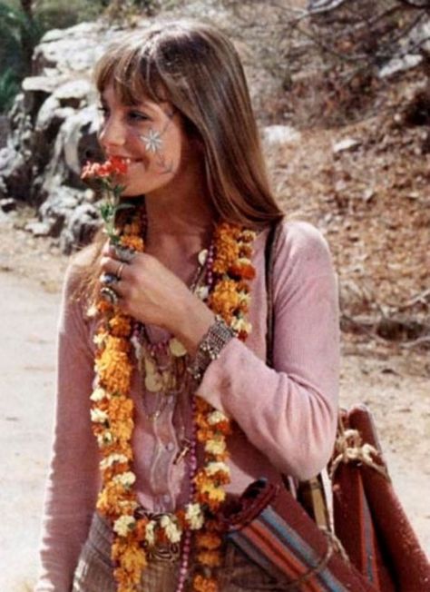 60s/70s Jane Birkin, A Woman, Flowers