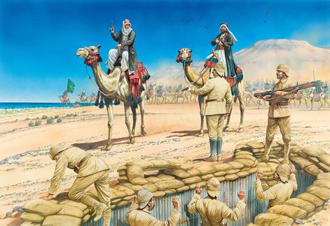 The Arab Revolt, Lawrence of Arabia at the fall of Aqaba, July 1917 Arab Revolt, Ww1 Art, Middle Eastern History, Ww1 British, Port Town, Ww2 Posters, Army Poster, 6 July, Lawrence Of Arabia