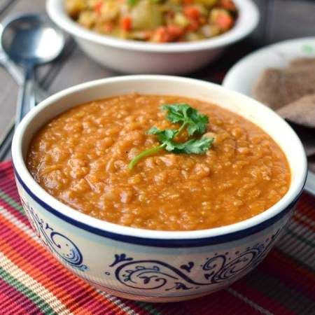 Mesir Wat, Ethiopian Lentils, Ethiopian Recipes, Lentil Stew Recipes, Legumes Recipes, Ethiopian Cuisine, Teff Flour, African Dishes, Ethiopian Food