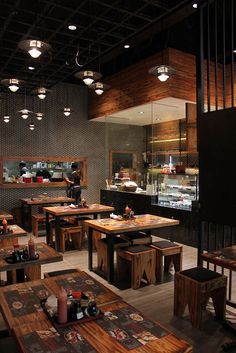 Noodle Dumpling Canteen by Archizone Sydney 04 Restaurant Kitchen Design, Japanese Restaurant Design, Coffee Shop Interior Design, Decoration Restaurant, Coffee Shops Interior, Industrial Interior Design, 아파트 인테리어, Bar Interior, Bar Design Restaurant