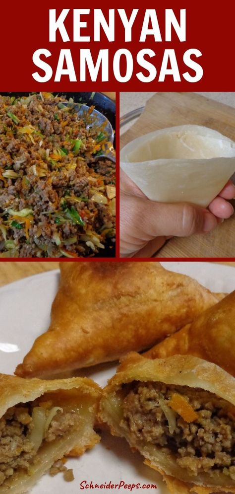 Samosa Recipe Kenyan, Samosa Recipe Beef, Nigerian Samosa Recipe, Meat Samosa Recipe, African Samosa Recipe, Ground Beef Samosa Recipe, Samosa Filling Recipe Ground Beef, African Samosas, Kenyan Beef Samosa Recipe