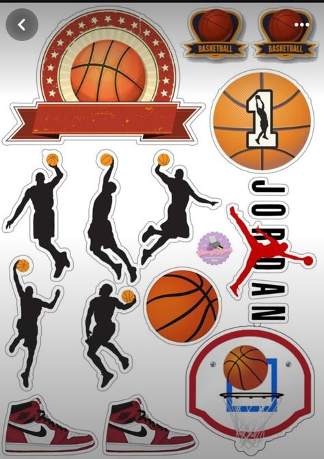 Basketball Cake Topper, Toppers Basketball, Sneaker Party, Kids Cake Toppers, Chef Cake, Basketball Cake, Birthday Cake Topper Printable, 17th Birthday, Paper Garland