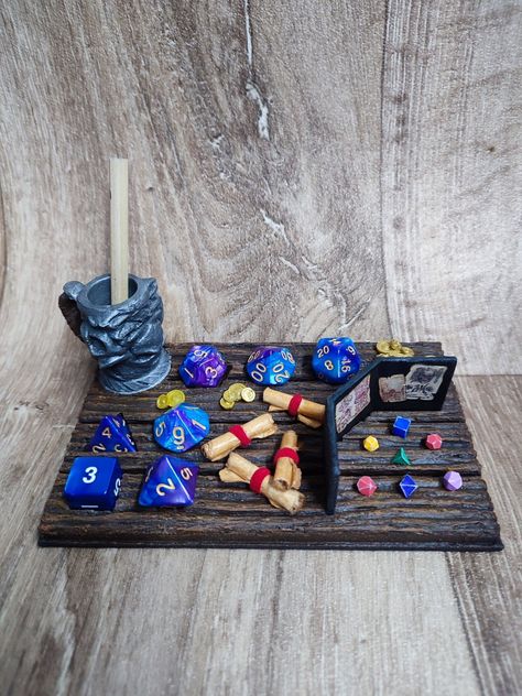 Dnd Dice Holder Clay, Dnd Table, Dnd Diy, Dice Holder, Dnd Ideas, Dnd Stuff, Awesome Sauce, Polymer Clay Jewelry Diy, Dnd Dice