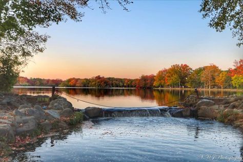 Belmont Lake State Park before this crazy storm whips away all the foliage. 🍂🍁🍂🧡 Belmont Lake State Park, Whips, State Park, Beautiful Landscapes, State Parks, Lake, Water