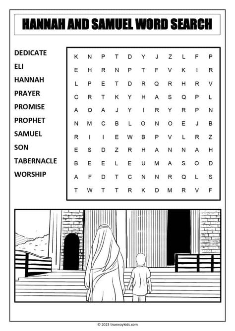 Check out our free Hannah and Samuel word search worksheet! This printable worksheet is a great way to engage your teens in a fun and interactive way while they learn about this important Bible lesson. Download it today! Hannah And Samuel Activities, Hannah And Samuel, Hannah Bible, Samuel Bible, Bible Worksheets, Sunday School Coloring Pages, Sabbath School, Bible Activities For Kids, Activities For Teens