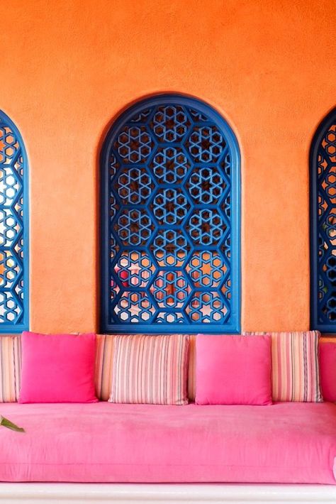 Colourful Moroccan Decor, Moroccan Mood Board Design, Spanish Mediterranean Color Palette, Colourful Mediterranean Interior, Moroccan Astethic, Cobalt Blue Color Scheme, Colorful Mediterranean Interior, Arabic Color Palette, Morocco Color Palette