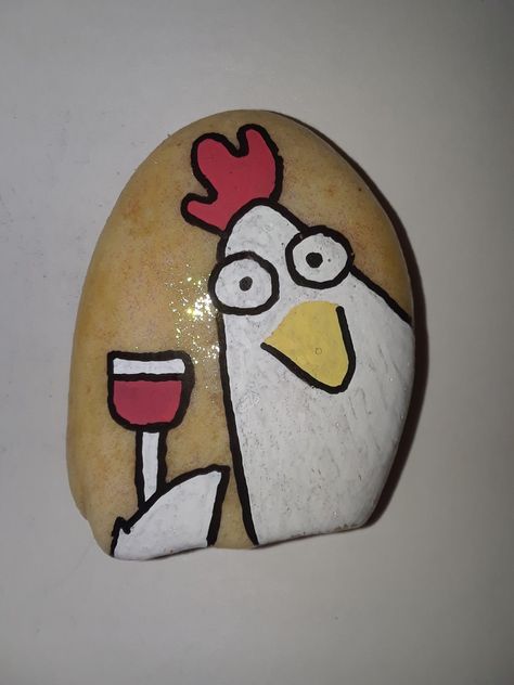 Chicken Rock Painting Ideas, Rock Painting Ideas Chickens, Painted Rocks Chickens, Farm Animal Rock Painting, Farm Painted Rocks, Andy Warhol Pop Art, Painted Slate, Chicken Crafts, Chicken Painting