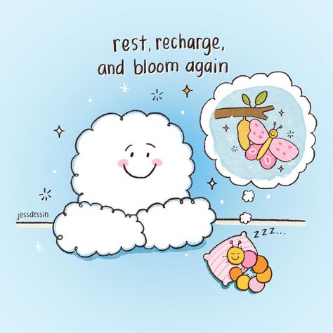 We need to pause and rest to allow ourselves to bloom again 🌱 #illustration #jessdessin #cuteart #rest #positivity #mrbubbles Quotes About Relaxing, Rest Wallpaper, Rest Illustration, Rest Quote, Rest Quotes, Preppy Quotes, Positive Quote Poster, Quotes Icons, Bubble Quotes