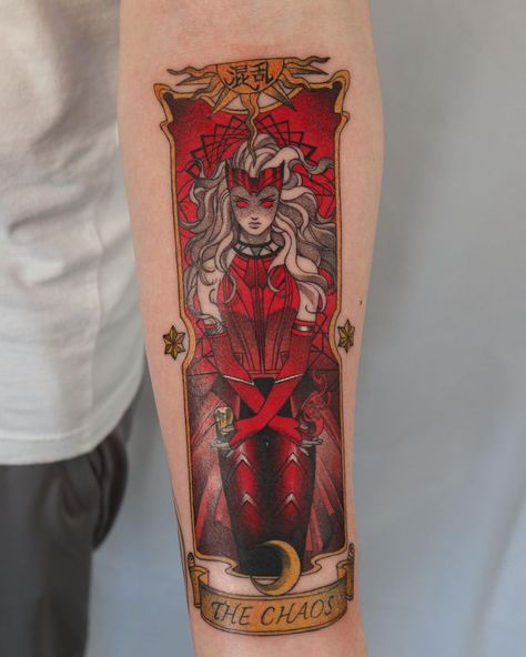 Wanda Tattoo, Scarlet Witch Tattoo, Arms Women, Japanese Hand Tattoos, La Tattoo, Sailor Moon Tattoo, Witch Drawing, Marvel Tattoos, Witch Tattoo