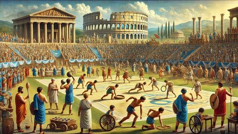 Chariot Racing, Ancient Olympic Games, Ancient Olympics, Roman Era, The Olympic Games, Combat Sport, Greek Culture, Military Training, Recreational Activities