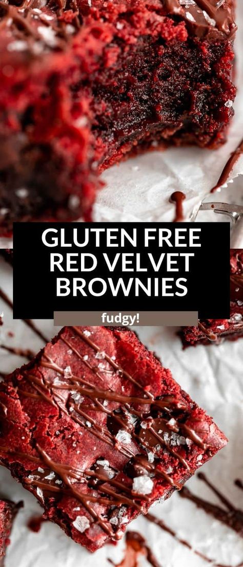 Cake Recipes Red Velvet, Gluten Free Red Velvet, Gluten Free Valentines, Velvet Brownies, Gluten Free Dairy Free Dessert, Dairy Recipes, Dairy Free Brownies, Red Velvet Brownies, Comidas Keto