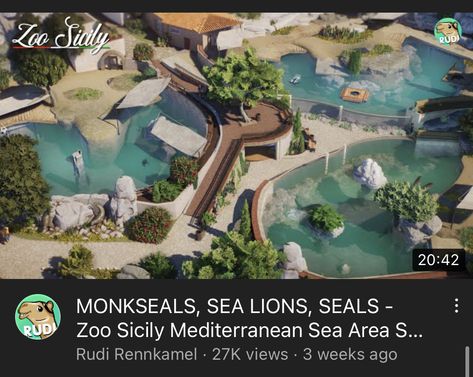 Planet Zoo Aquatic Habitat, Zoo Planet Ideas, Planet Zoo Layout Ideas, Planet Zoo Entrance Ideas, Planet Zoo Habitat, Planet Zoo Habitat Ideas, Planet Zoo Inspiration, Zoo Habitats, Elephant Habitat