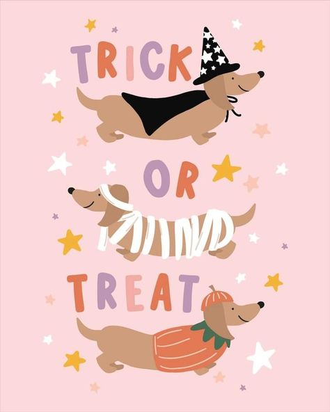 Happy Halloweenie, Bored Jar, Halloween Wallpaper Iphone Backgrounds, Dachshund Art, Ipad Background, Very Cute Dogs, Halloween Wallpaper Iphone, Halloween Illustration, Apple Watch Wallpaper