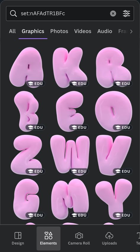 Bubble Letters Canva, Canva Fonts 3d, Hidden Canva Fonts, Canva Font Code, Canva Letter Codes, Bubble Font Canva, Canva Sets Elements Letters, Cool Canva Fonts, Canva Codes Fonts