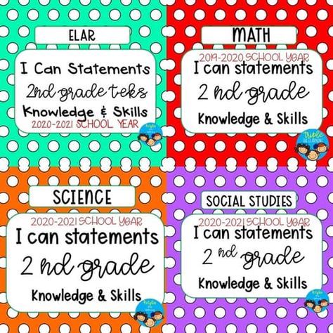 2nd Grade TEKS Checklist & I Can Posters BUNDLE by Triple the Learning I Can Statements, 2nd Grade, Social Studies, School Year, I Can, Bundles, Science, Canning