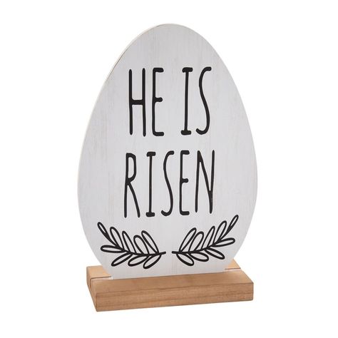 Simple Lettering, White Egg, Easter Home Decor, He Is Risen, Trading Company, Wooden Sign, Easter Gift, Easter Decorations, 1 Piece