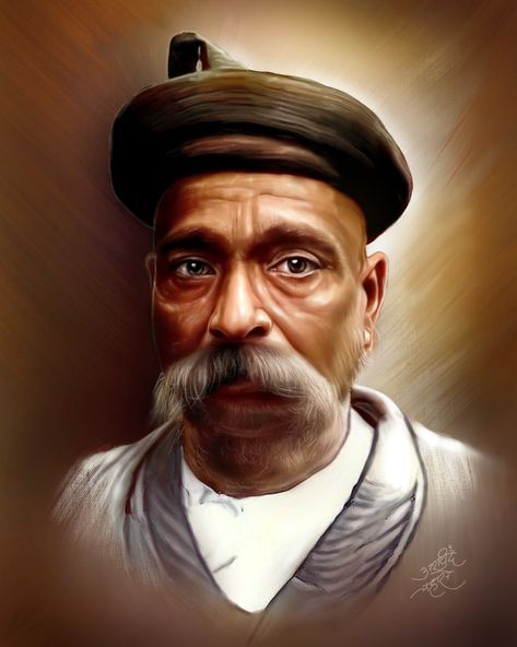 Digital Painting Bal Gangadhar Tilak, Bal Thackeray, Freedom Fighters Of India, Wallpaper Photo Gallery, Digital Painting Portrait, Wallpaper Photo, Flower Stencil, Oil Painting Portrait, Painting Portrait