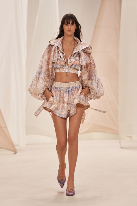 Zimmermann Resort 2023 [PHOTOS] Zimmermann Resort, Resort 2023, Breezy Dress, Minimal Outfit, High Tide, Silk Jacket, 2023 Collection, Mini Shorts, Mode Inspo