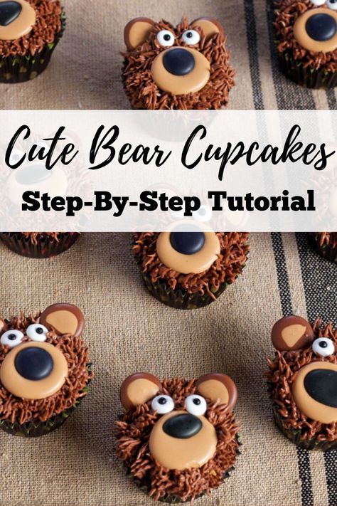 Kinder Chocolate Cake, Frosting Ideas, Icing Transfers, Bear Cupcakes, Bear Cake Topper, Royal Icing Transfers, Cake Buttercream, Bear Birthday Party, Cupcakes Decorados