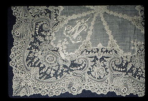 Handmade Lace - Needle Lace from Belgium 1800's Handkerchief Pattern, Lace Handkerchief, Point Lace, Amazing Lace, Vintage Handkerchiefs, Pearl And Lace, Linens And Lace, Antique Linens, Needle Lace