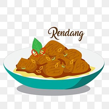 indonesian food,asian food,asian cuisine,rendang,beef,iduladha,padang,minang,traditional food,indonesian Rendang Padang Aesthetic, Indonesian Food Illustration, Rendang Daging, Yummy Asian Food, Beef Rendang, Ideas Notes, Food Asian, Food Vector, Food Doodles