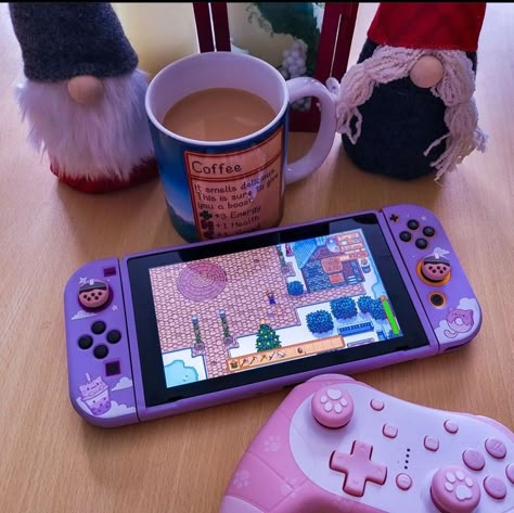 Switch Stardew Valley, Nintendo Aesthetic, Switch Aesthetic, Nintendo Lite, Cozy Gamer, Best Gaming Setup, Nintendo Switch System, Cozy Gaming, Nintendo Switch Case