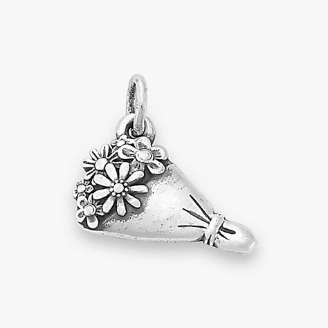 Flowers Wrapped In Paper, Pretty Bouquet Of Flowers, Dangle Rings, James Avery Bracelet, Pretty Bouquet, James Avery Charms, Bouquet Charms, Charms For Bracelets, Faith Jewelry