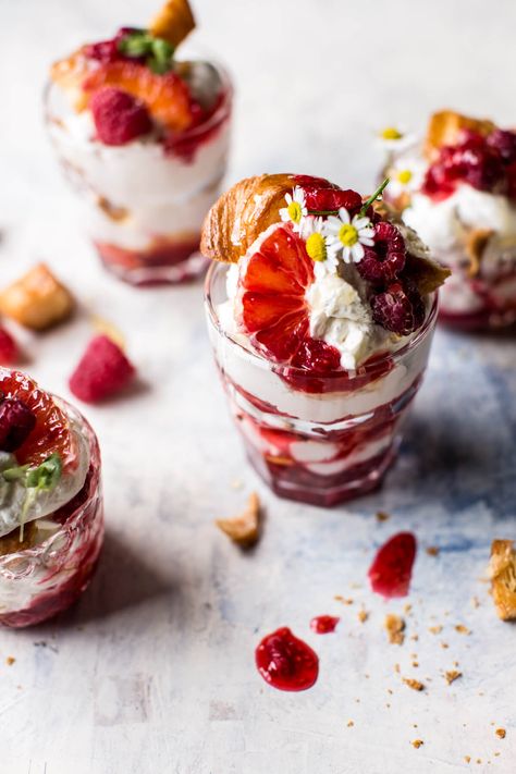 Raspberry Fools with Honey Butter Croissants | halfbakedharvest.com @hbharvest Honey Butter Croissants, Raspberry Fool, Fruit Fool, Croissants Recipe, Honey Dessert, Butter Croissant, Slow Cooker Desserts, Half Baked, Half Baked Harvest