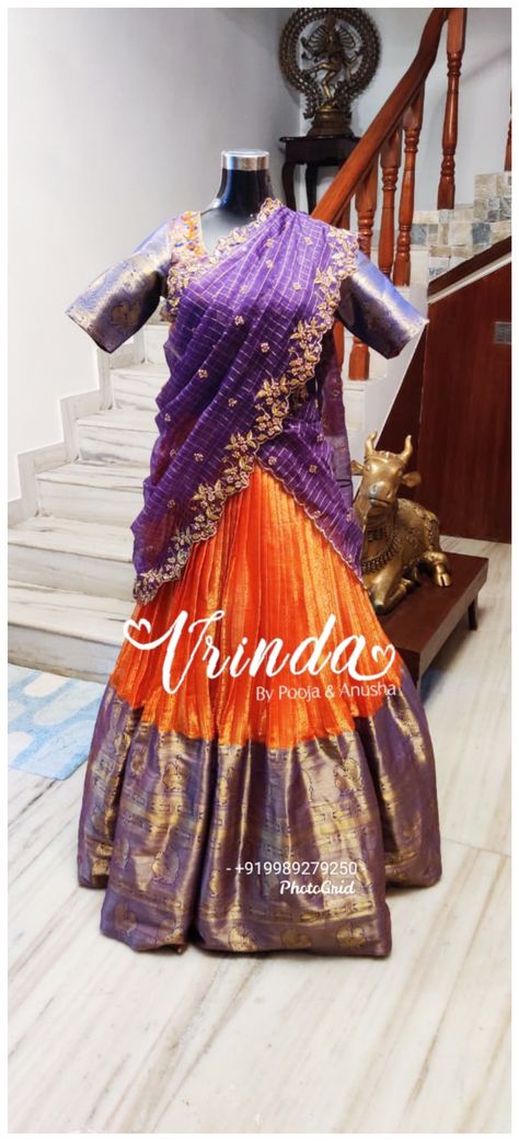 Purple Lehenga, Orange And Purple, Anarkali, Lehenga, Victorian Dress, Orange, Purple, Quick Saves