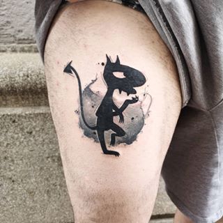 Imp Tattoo, Small Baphomet Tattoo, Small Evangelion Tattoo, Small Satanic Tattoos For Men, Deathnote Tattoo Ideas, Leaf Tattoos, Maple Leaf Tattoo, Tattoos