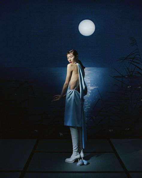 Full Moon Symbolism, Moon Symbolism, Vogue Singapore, Aesthetic Models, Leslie Zhang, Tech Photography, Singapore Photos, Rich Fashion, Liu Wen