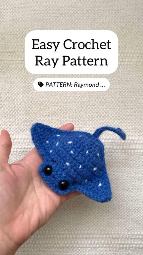 Easy Crochet Animals, Mode Crochet, Tree Craft, Crochet Animals Free Patterns, Crochet Design Pattern, Sweater Knitting, Beginner Crochet Projects, Manta Ray, Fun Crochet Projects