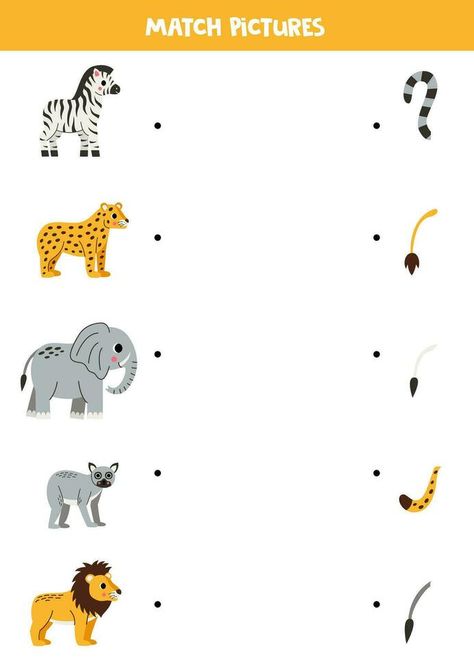 Match parts of cartoon cute African animals. Logical game for children. Animal Footprints, Vector Brush, Game For Children, Cityscape Photos, Logo Banners, African Animals, Nature Backgrounds, Cartoon Cute, Background Banner