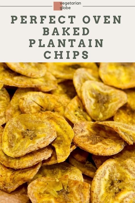 Perfect oven baked plantain chips that are crispy, delicious and healthy. They require less than 7 ingredients and will be ready in less than 30 minutes! Food Recipes Snacks, Plantain Chips Recipe, Baked Plantain Chips, How To Cook Plantains, Baked Plantains, Chips Food, Snacks Appetizers, Plantain Chips, Aip Diet