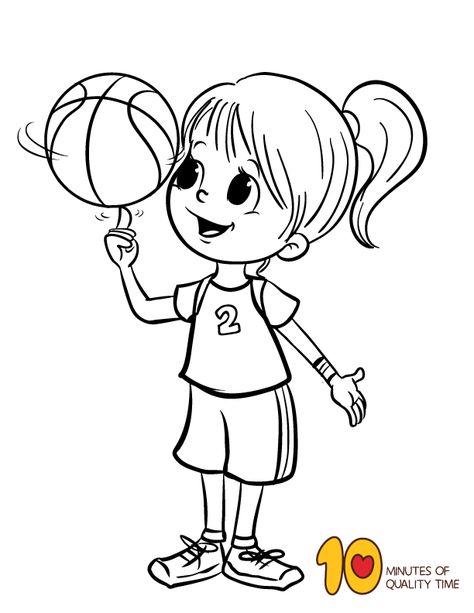 Basketball crafts and coloring pages Sports Drawing, Sport Drawing, Basketball Coloring Pages, Basketball Colouring Pages, Sport Coloring Pages, Sports Colouring Sheet, Cartoon Art Basketball, Basketball Crafts, Sport Themed Crafts