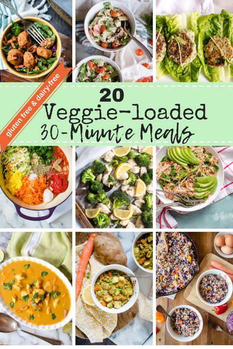 Only have 30 minutes to make dinner? I feel ya! Grab one of these easy peasy veggie-loaded meals that you can make in 30 minutes (or less!) and get dinner on the table while keeping your health and sanity intact! #veggieloaded #healthyfamily #easymeals #healthyliving Curried Lentil Soup, Greek Chicken Salad, Chicken And Butternut Squash, Quick Healthy Meals, 30 Minute Meals, Vegetarian Options, Healthy Families, Easy Peasy, Real Food Recipes