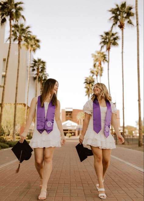 graduation, graduate, college, grandcanyonuniversity, seniors, pictures, photography, besties, bff, bffgoals, collegelife, fashion, outfitideas, outfits, grad outfit, grad dress, grad pose, arizona, college grad Gcu Senior Pictures, Best Friend Graduation Poses, Grad Pic Ideas With Friends, College Shirt Senior Pictures Best Friends, Commited Pictures College, Best Friend Graduation Pictures Colleges, Best Friend Graduation Photoshoot, Graduation Photoshoot Best Friends, Grad Poses Photo Shoots With Friends