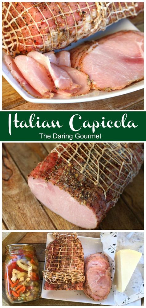 Homemade Italian Capicola - The Daring Gourmet Deli Meat Recipes, Cured Meat Recipes, Homemade Sausage Recipes, Homemade Lunch, Meat Slicers, Deli Meats, Homemade Sausage, Lunch Meat, Homemade Italian