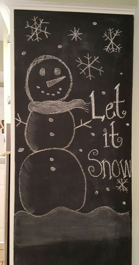 Let It Snow Chalkboard Art, Winter Chalkboard Ideas Easy, Winter Chalkboard Art Easy, Snowman Chalkboard Art, January Chalkboard Art, January Chalkboard Ideas, Winter Chalk Art, Let It Snow Chalkboard, Winter Chalkboard Art