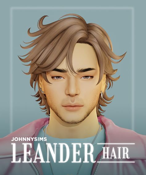 Leander Hair | Patreon Best Sims 4 Cc, Sims 4 Hair Male, Hair Male, Male Hair, Masculine Feminine, Sims 4 Cc Packs, Sims Hair, Best Sims, Sims 4 Cc Finds