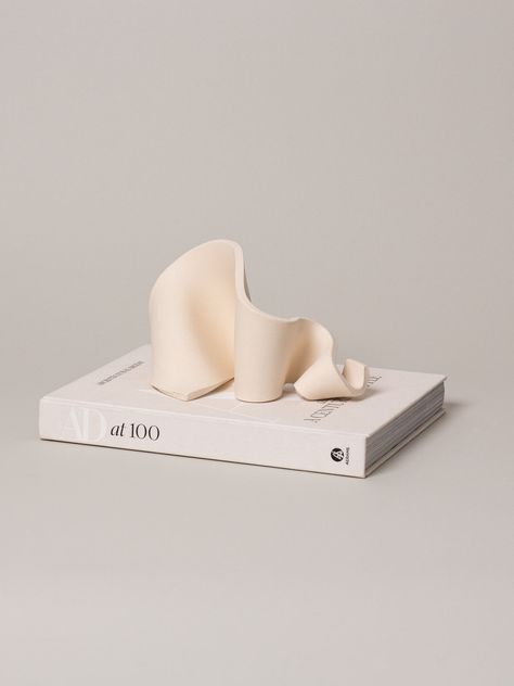 Furl Art Object, Bone – SIN | Home goods A Stack Of Books, Flatware Storage, Fluid Design, Vintage Fits, Modern Vase, Modern Accents, Centerpiece Bowl, Stack Of Books, Modern Sculpture