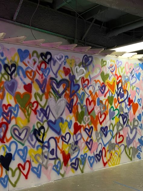 Heart wall art love is love love is everything pink heart red heart yellow heart black heart heart murals love murals photo opp Retro Wall Paint, Heart Mural, Collaboration Art, Collaborative Mural, Love Is Everywhere, Graffiti Heart, Street Mural, Mural Ideas, Love Is Everything