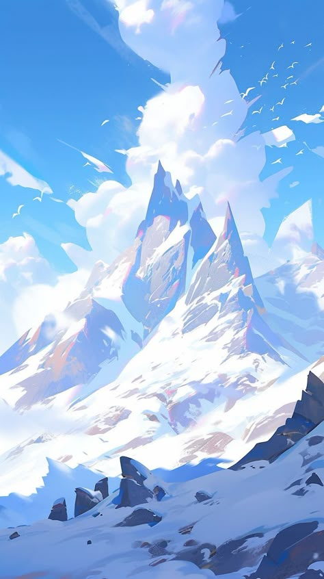 Western Gunslinger Art, Iphone Wallpaper Winter, Mountain Drawing, Mountain Illustration, Hd Nature Wallpapers, Digital Painting Tutorials, Landscape Drawings, Sky Art, Environment Design