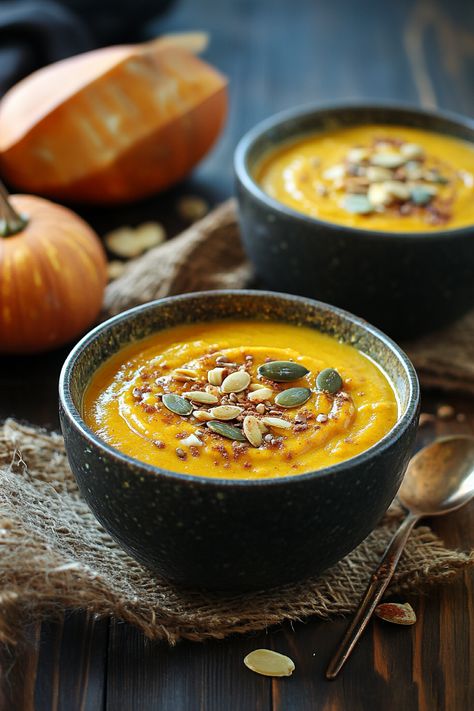 Warm Up with this Creamy Curried Pumpkin Soup Delight Curried Pumpkin Soup, Curried Pumpkin Soup Recipe, Curry Pumpkin Soup, Pumpkin Curry Soup, Curried Pumpkin, Low Carb Taco Soup, Autumn Soup, Wonton Soup Recipe, Vegetable Soups