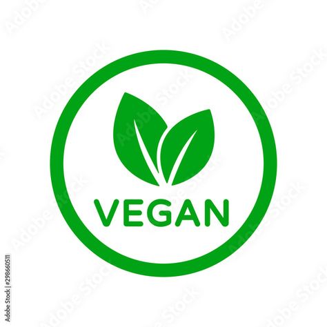 Stock Image: Vegan food diet icon. Organic, bio, eco symbol. Vegan, no meat, lactose free, healthy, fresh and nonviolent food. Round green vector illustration with leaves for stickers, labels and logos Vegan Food Logo, Vegan Symbol, Organic Food Logo, Healthy Food Logo, Plant Logos, No Meat, For Stickers, Food Diet, Organic Health