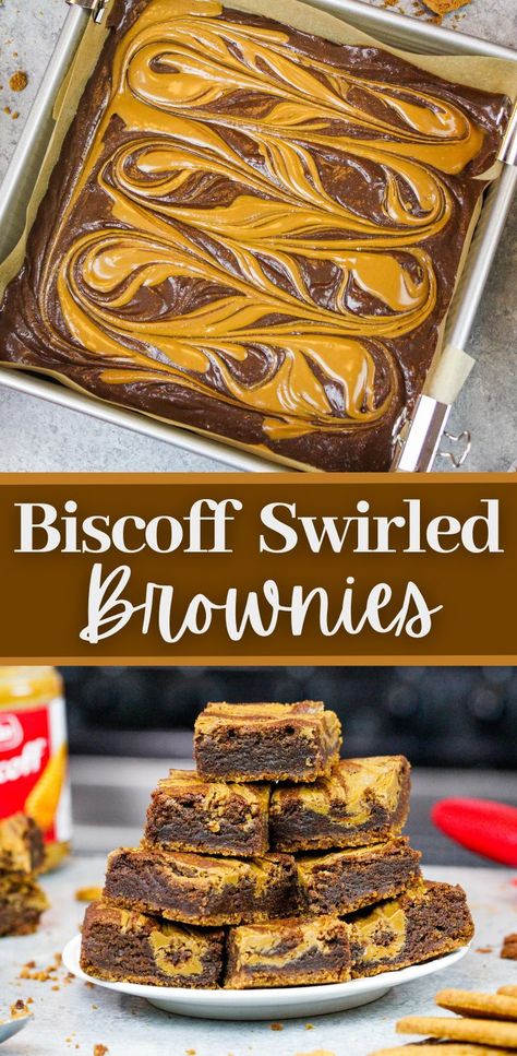 Cookie Butter Bars Biscoff, Biscoff Pastry Swirls, Biscoff Apple Pie, Biscoff Cookie Bars, Speculoos Cookies Recipe, Biscoff Spread Ideas, Biscoff Brownies Recipe, Cookie Butter Brownies, Bischoff Recipes